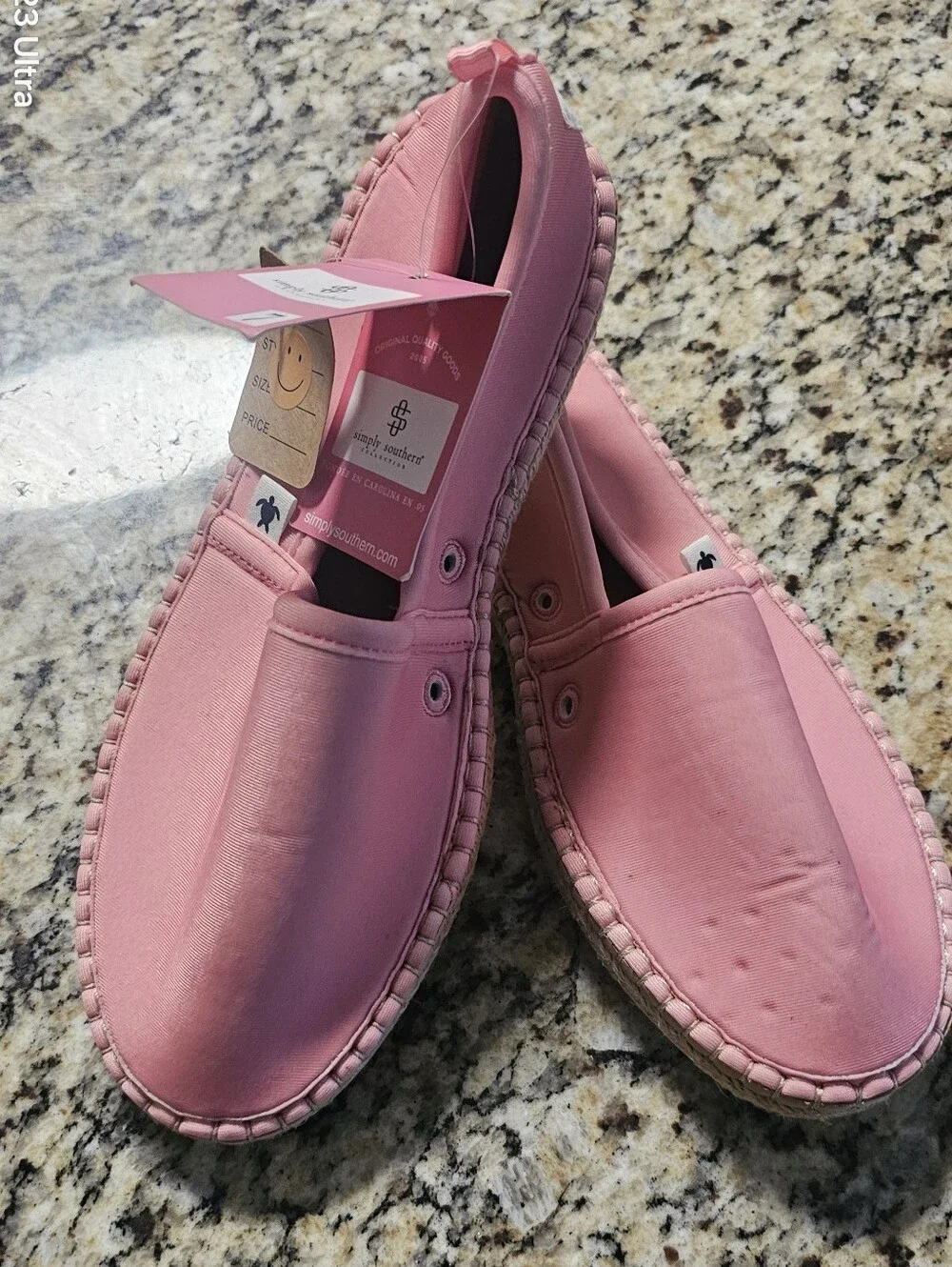 NWT SIMPLY SOUTHERN Women’s Coral Canvas Espadrille Slip-Ons SZ 7